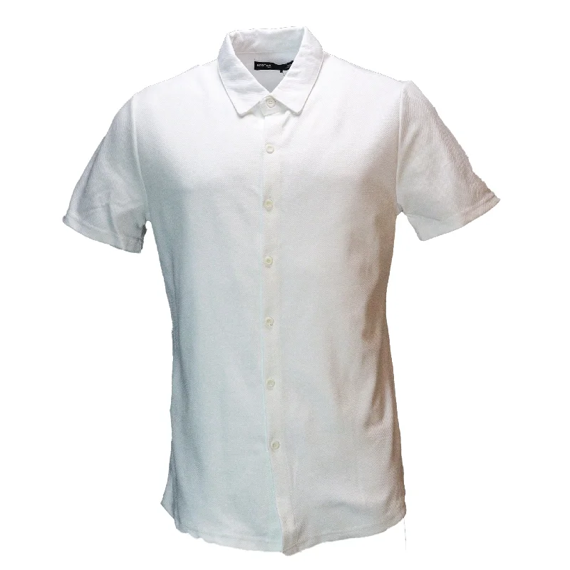 Practical Looks White Jacquard Lounge Shirt White