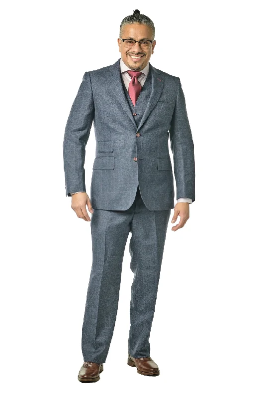 Sporty Trends Classic Fit Navy Sharkskin Check Three Piece Suit ST-3P-20FW4