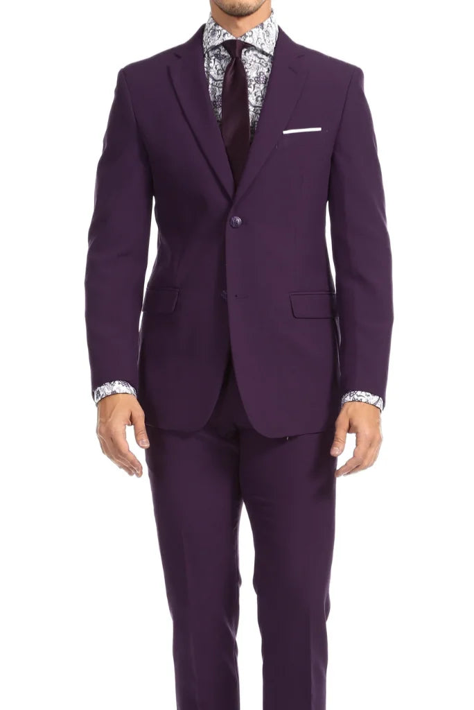 Outdoor Outfits Men Suits Purple 2 Piece Slim Fit Suit Elegant Men Suit Party Wear Suit Men's Clothing