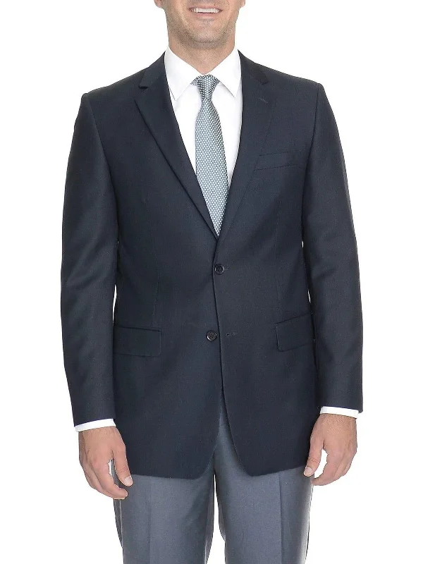 Simple Outfits Mens Classic Fit Solid Navy Two Button Suit Jacket Blazer