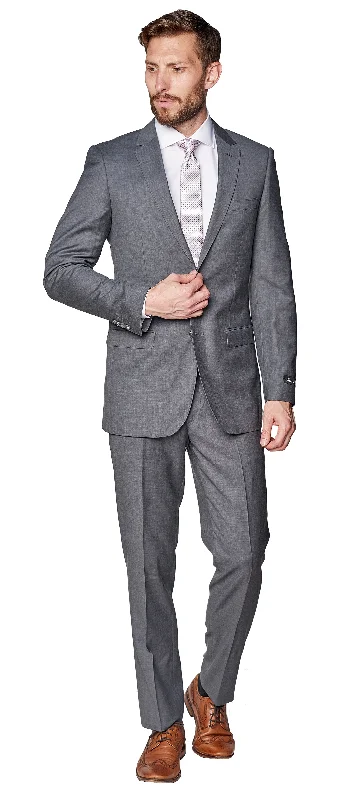 Premium Outerwear Slim Fit Medium Grey Two Piece Suit GB-Medium-Grey