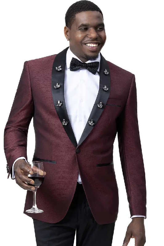 Everyday Comfort EJ Samuel Men Blazer J77C-Burgundy