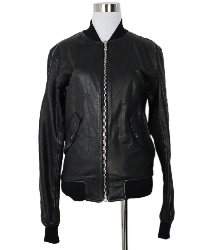 Comfortable Shirts John Elliott Black Leather Jacket sz 2