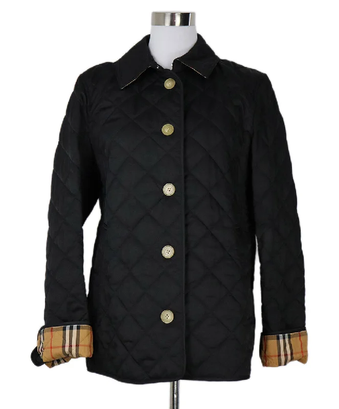 Comfy Suits Burberry Black Quilted Jacket sz 10