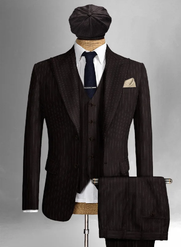 Relaxed Looks Thomas Shelby Peaky Blinders Brown Wool Suit