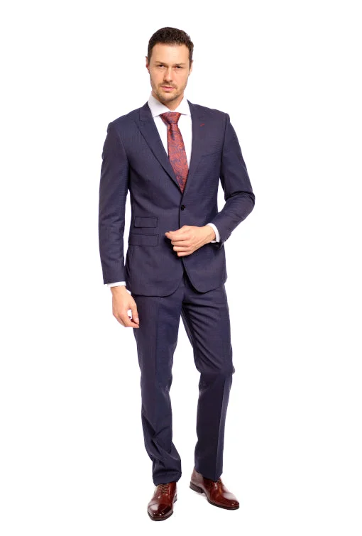 Lightwear Options Slim Fit Navy Microbox Two Piece Suit GB-ITA-5