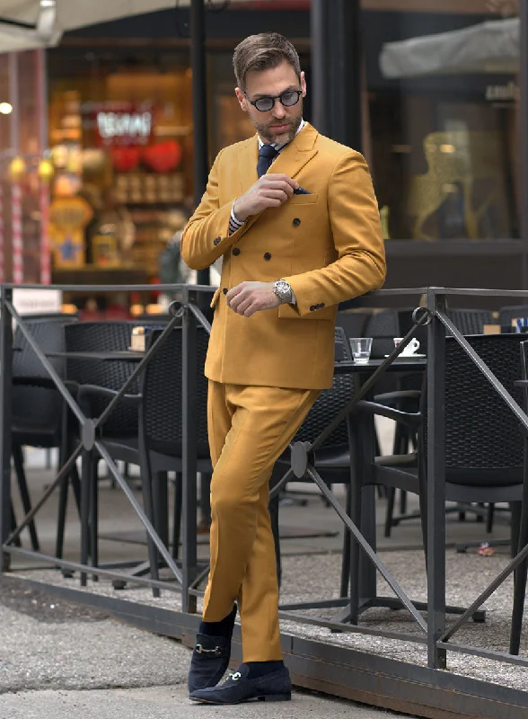 Classic Comfort Naples Yellow Tweed Suit