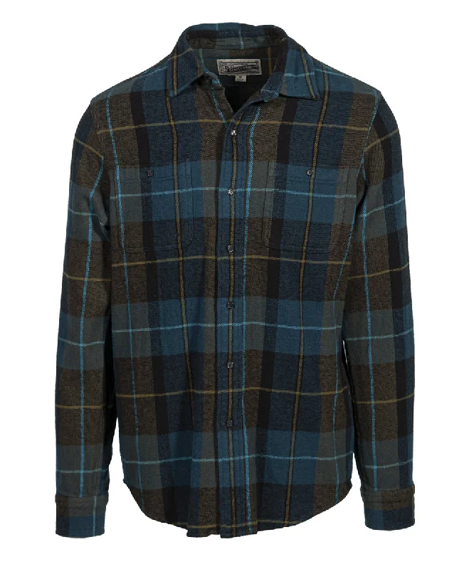 Lightweight T-shirts Schott NYC Men's Plaid Flannel Shirt - Blue/Green