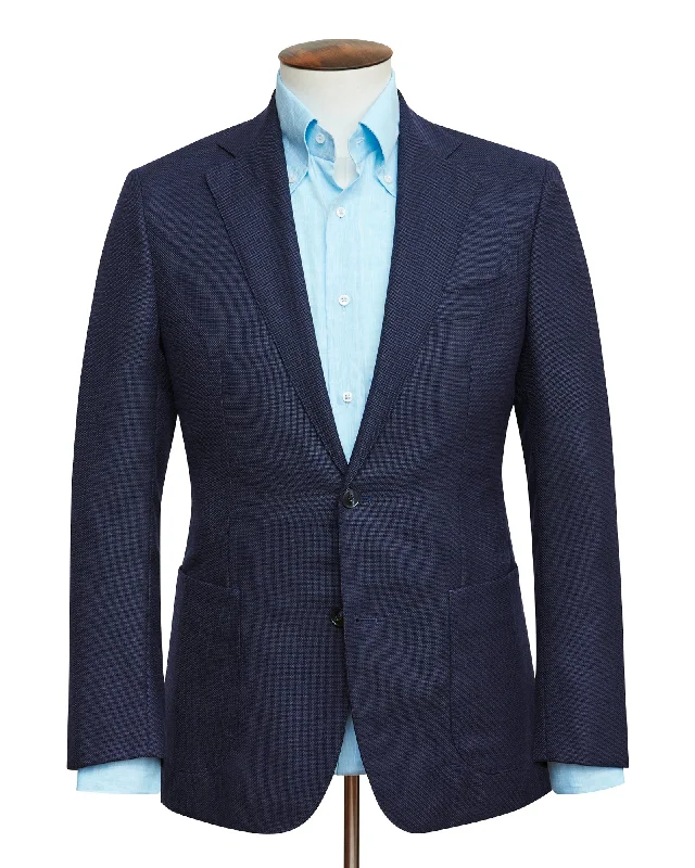 Outdoor Essentials Mixed Blue Micro Basketweave Blazer