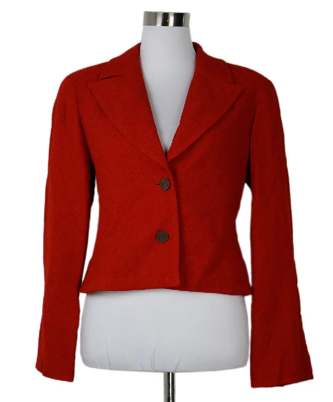 Sporty Looks Chanel Fall 1998 Red Wool Blazer sz 6