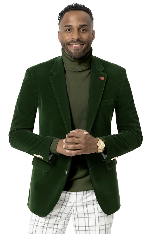 Sporty Styles Kent & Park J134 Velvet Slim Fit Blazer Green