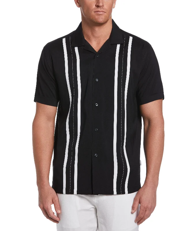 Sport Chic Contrast Panel Camp Collar Shirt