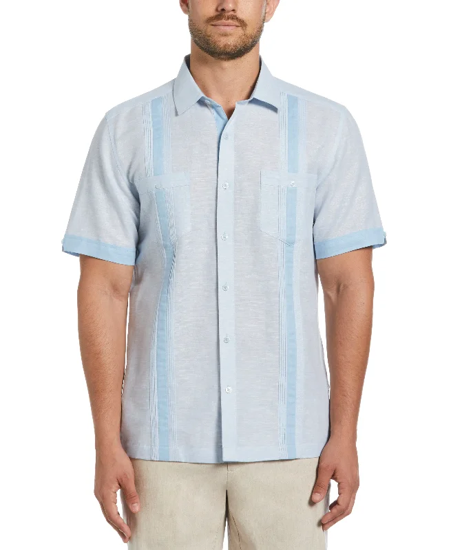 Soft Materials Linen Blend Cross Dye Guayabera Shirt