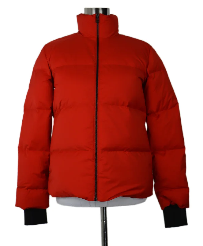 Flexible Styles Theory Red Puffer Jacket sz 2