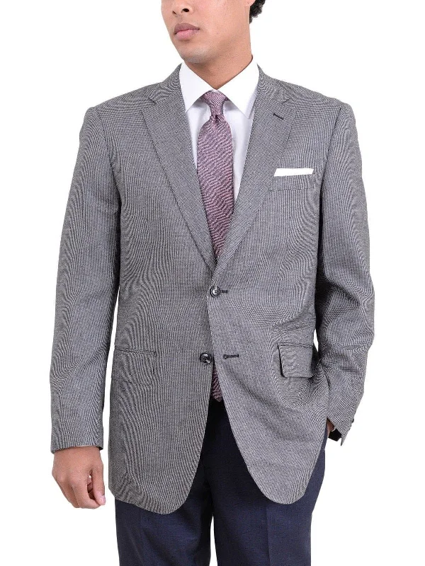 Light T-shirts Arthur Black Classic Fit Gray Houndstooth Two Button Wool Blazer Sportcoat