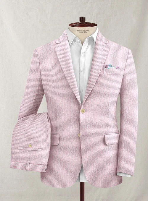 Versatile Knitwear Solbiati Pink Seersucker Suit