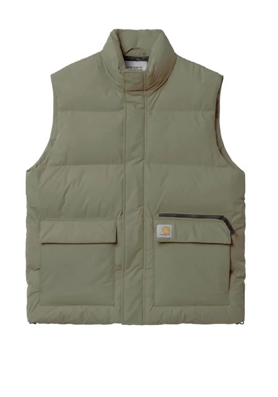 Sporty Wardrobe Carhartt WIP Milton Water Repellent Gilet, Seaweed