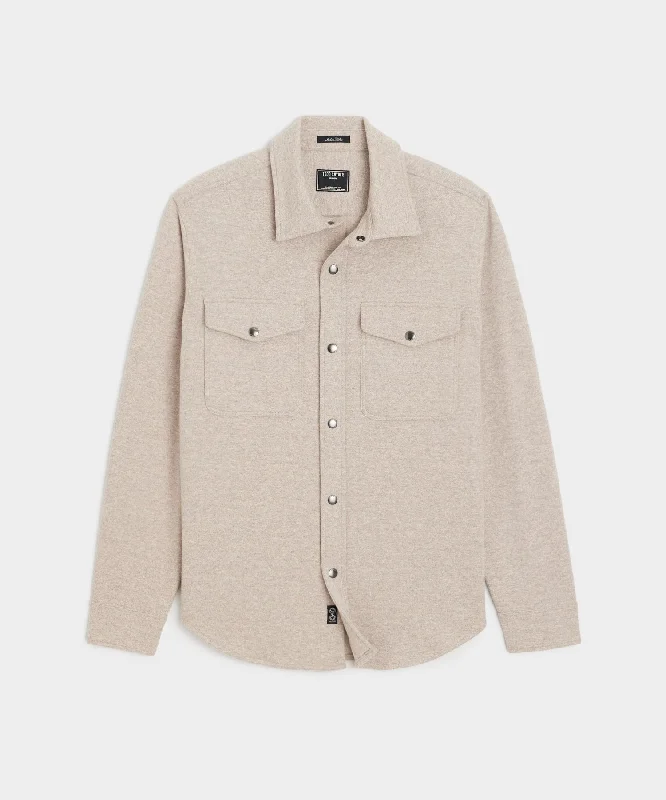 Modern Casuals Knit Military Shirt in Oatmeal