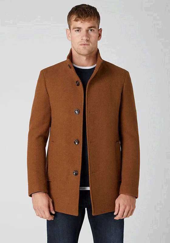 Active Comfort Remus Uomo Jonah Wool-Blend Tailored Coat, Tan