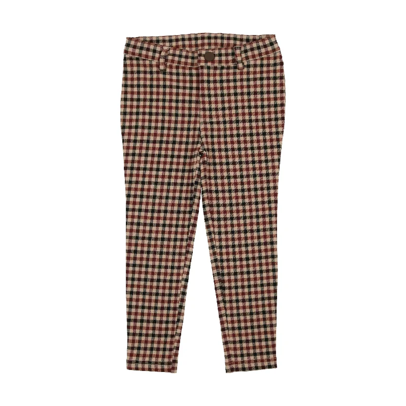 Comfortable Shirts ANALOGIE TAN PLAID PANTS [FINAL SALE]