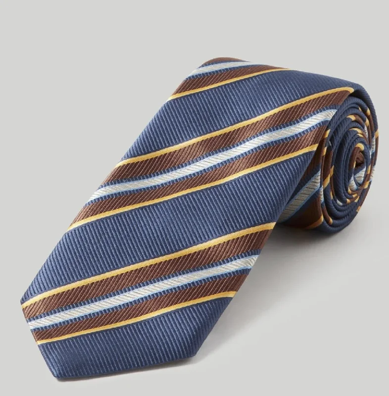 Athletic Gear Robert Talbott Navy Multi Repp Tie